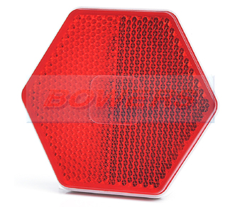 Red Hexagonal Stick On Self Adhesive Reflector